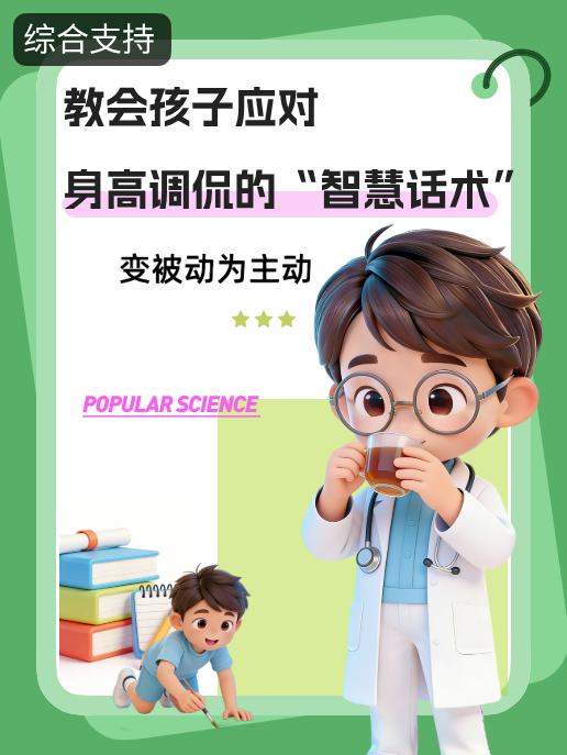 教会孩子应对身高调侃的“智慧话术”,变被动为主动