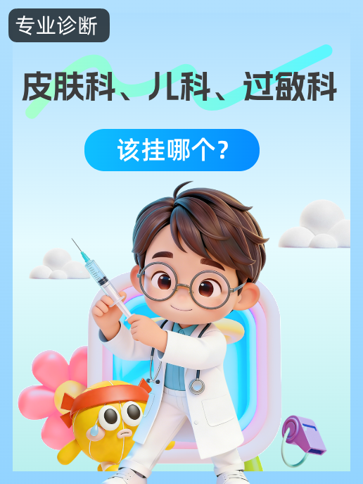皮肤科、儿科、过敏科,该挂哪个?